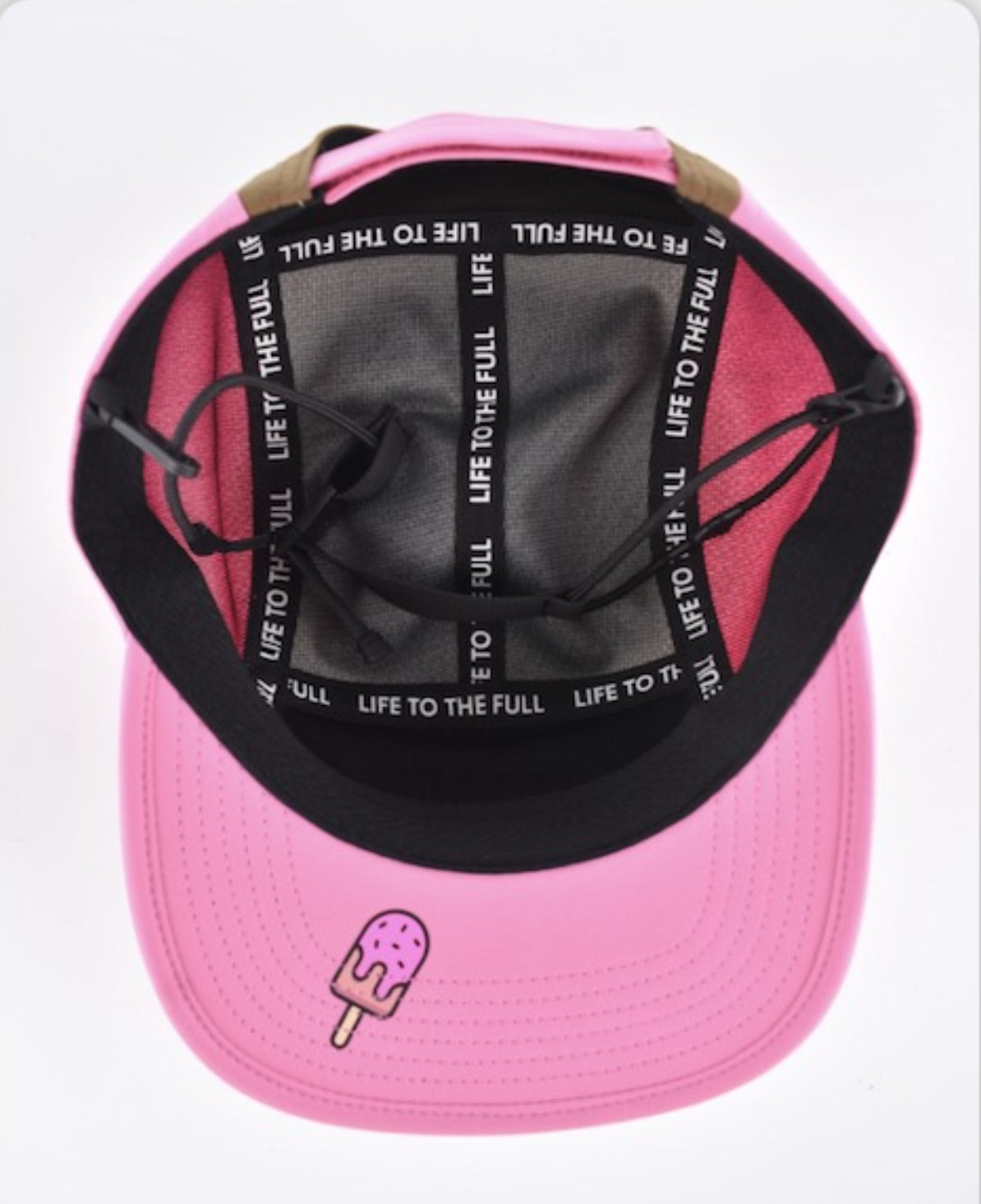 Cherry Choc - 5 panel surf cap with removable chin strap